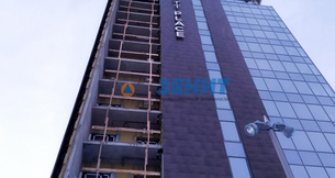 Отель Hyatt Place - монтаж рекламной конструкции (логотип на уровне 14 этажа) - 1500 кв.м.